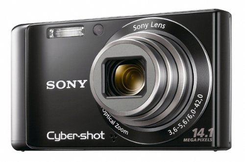 Sony DSC-W370 14.1MP Cyber-shot Digital Camera - Black (7x Wide